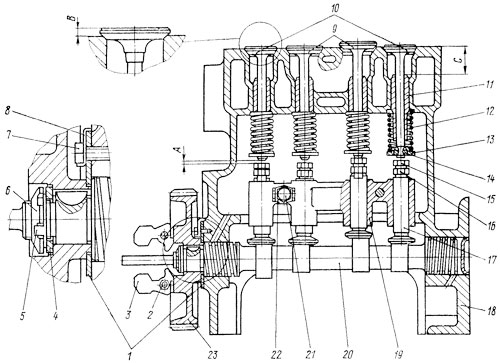 Механизм газораспределения пускового двигателя