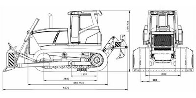 габаритные размеры бульдозера Б11